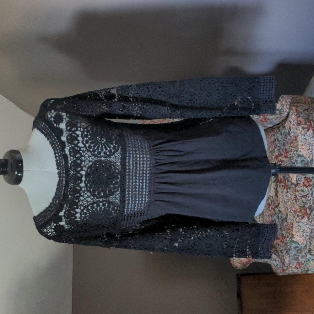 Sundance crochet detail blouse